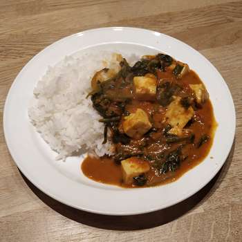 Palak grillost med tomat